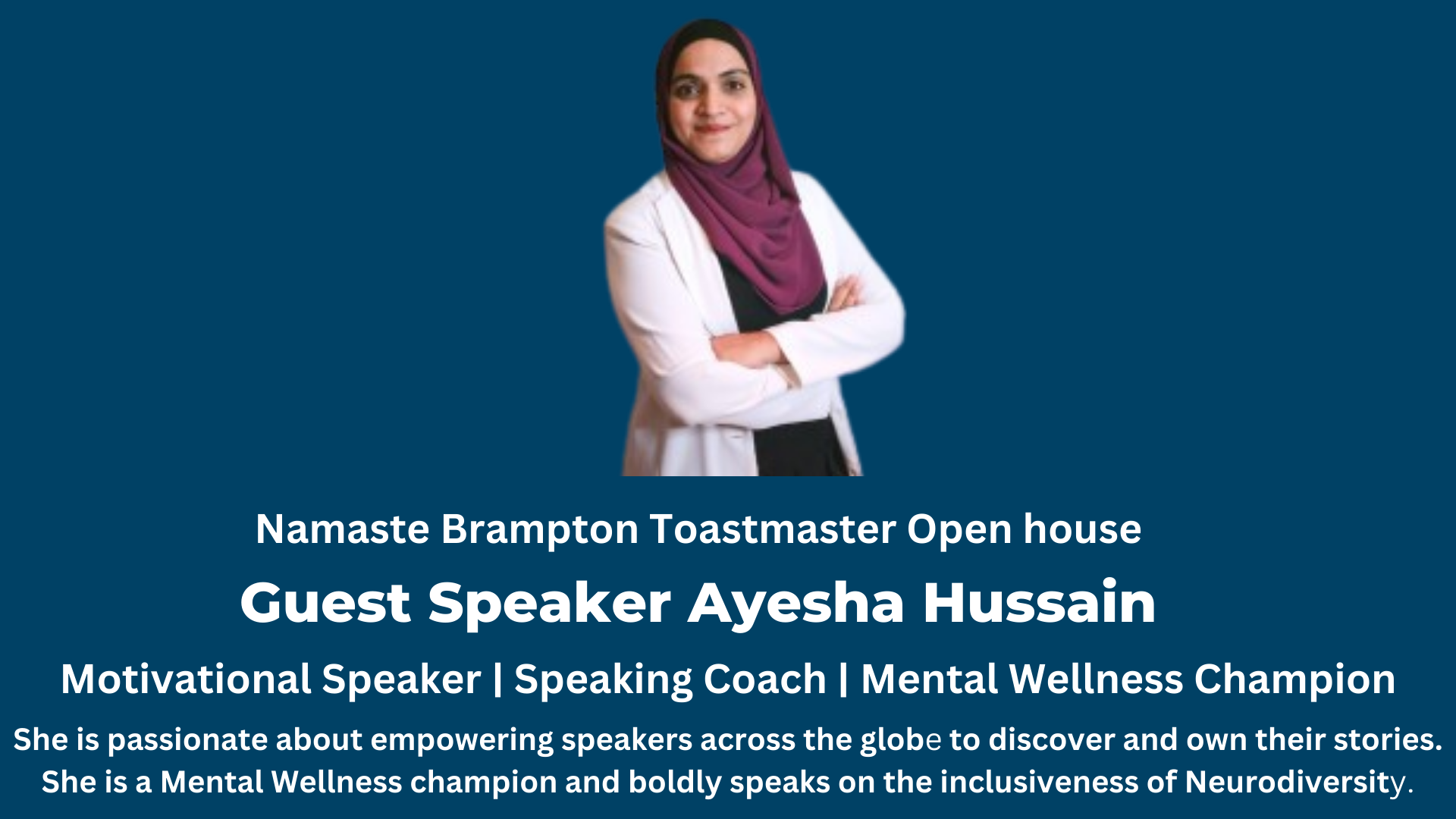 Namaste Guest Speaker Ayesha