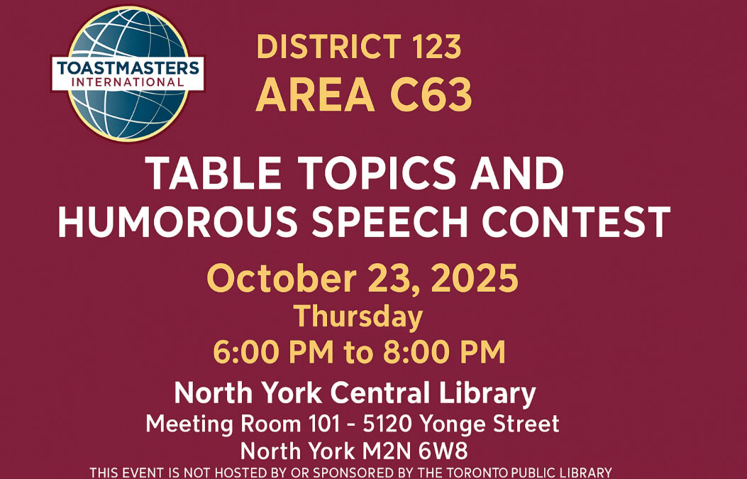Area C63 Table Topics and Humorous Speech Contest.