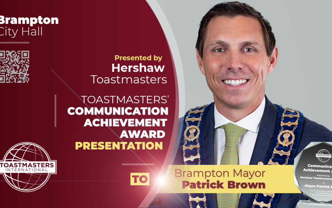 Toastmasters Communication Achievement Award Presentation to Patrick Brown Nov 17