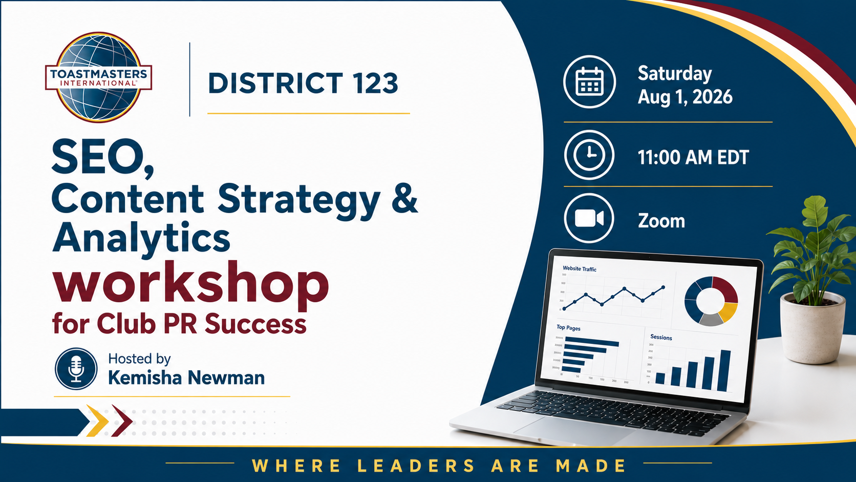 SEO content strategy workshop District 123 Toastmasters