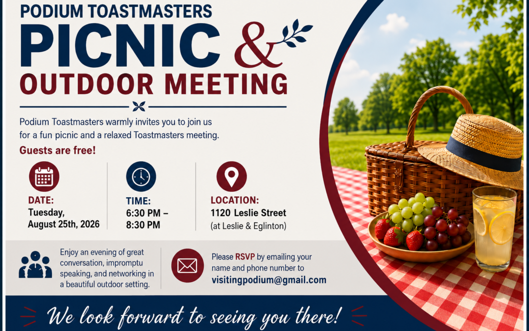 Podium Toastmasters Picnic & Outdoor Meeting